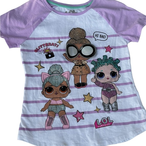LOL girls youth short sleeve pullover stretch T-shirt top size 10/12 - Picture 1 of 5